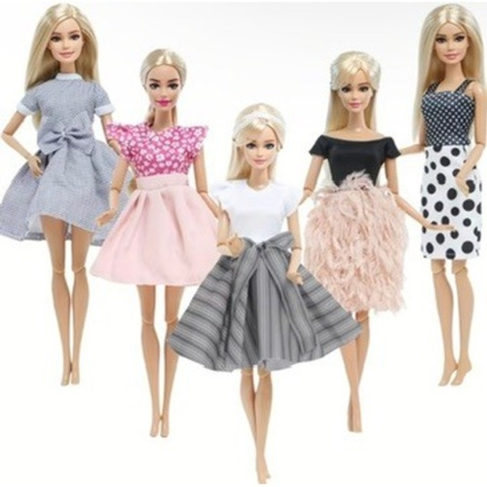 5pcs Retro Style Dress Outfit Clothing Accessories For 11.5 in Fashion Doll